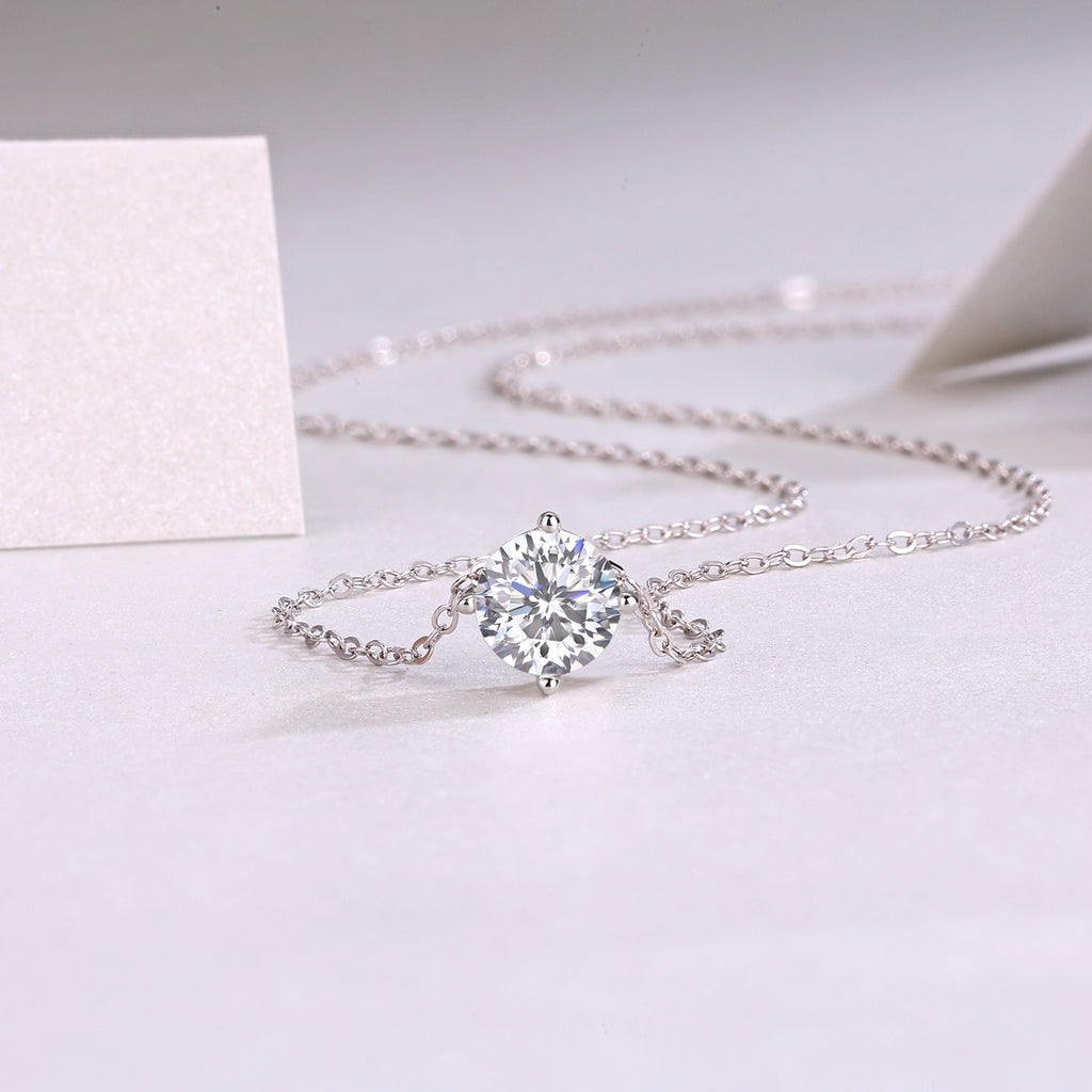 True Heart 1 Carat Moissanite Solitaire Necklace