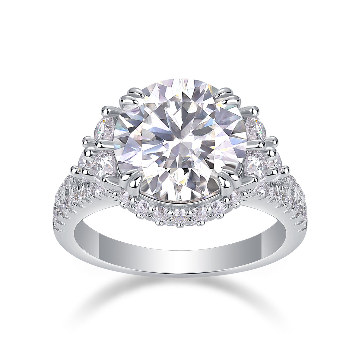 Crown Prong 5-Carat Moissanite Ring