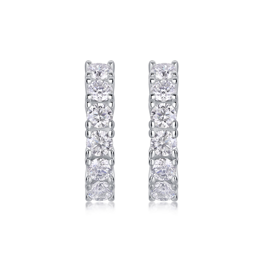 Classic Brilliant Moissanite Huggie Earrings