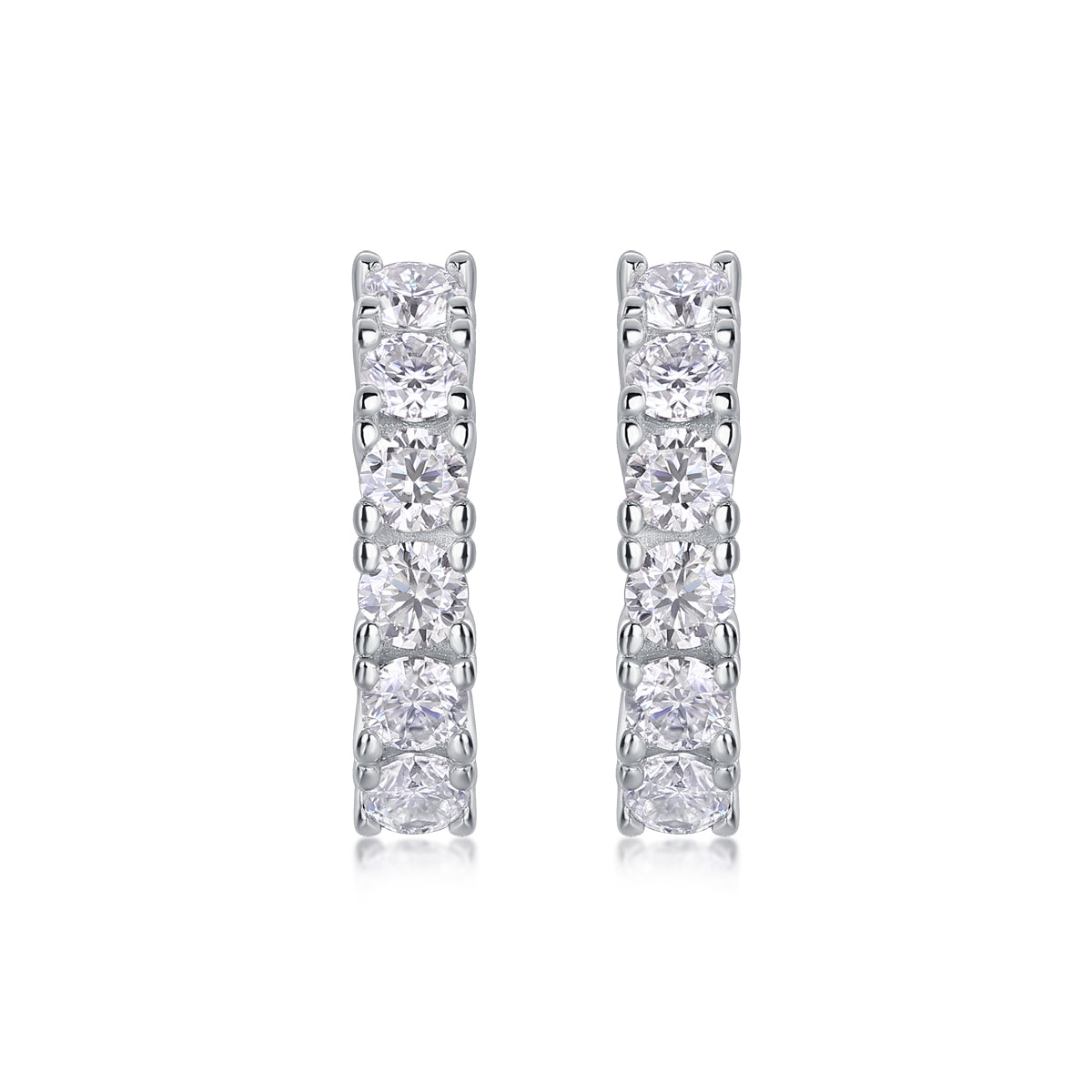 Classic Brilliant Moissanite Huggie Earrings
