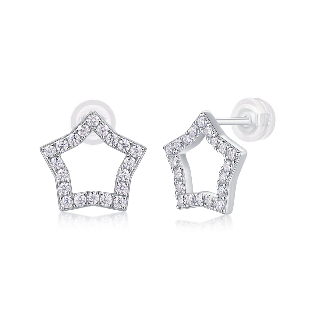 Pavé Star Moissanite Stud Earrings