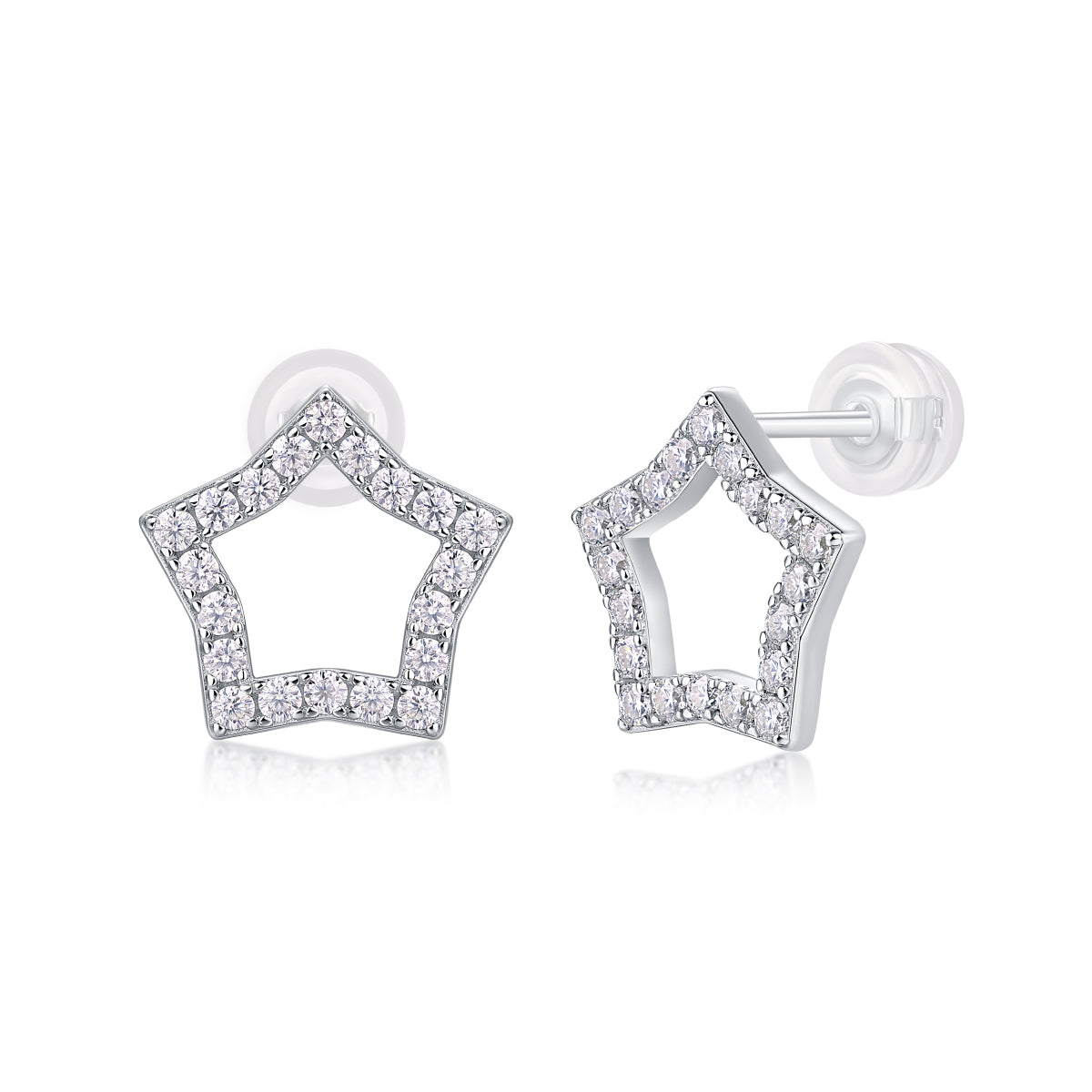 Pavé Star Moissanite Stud Earrings