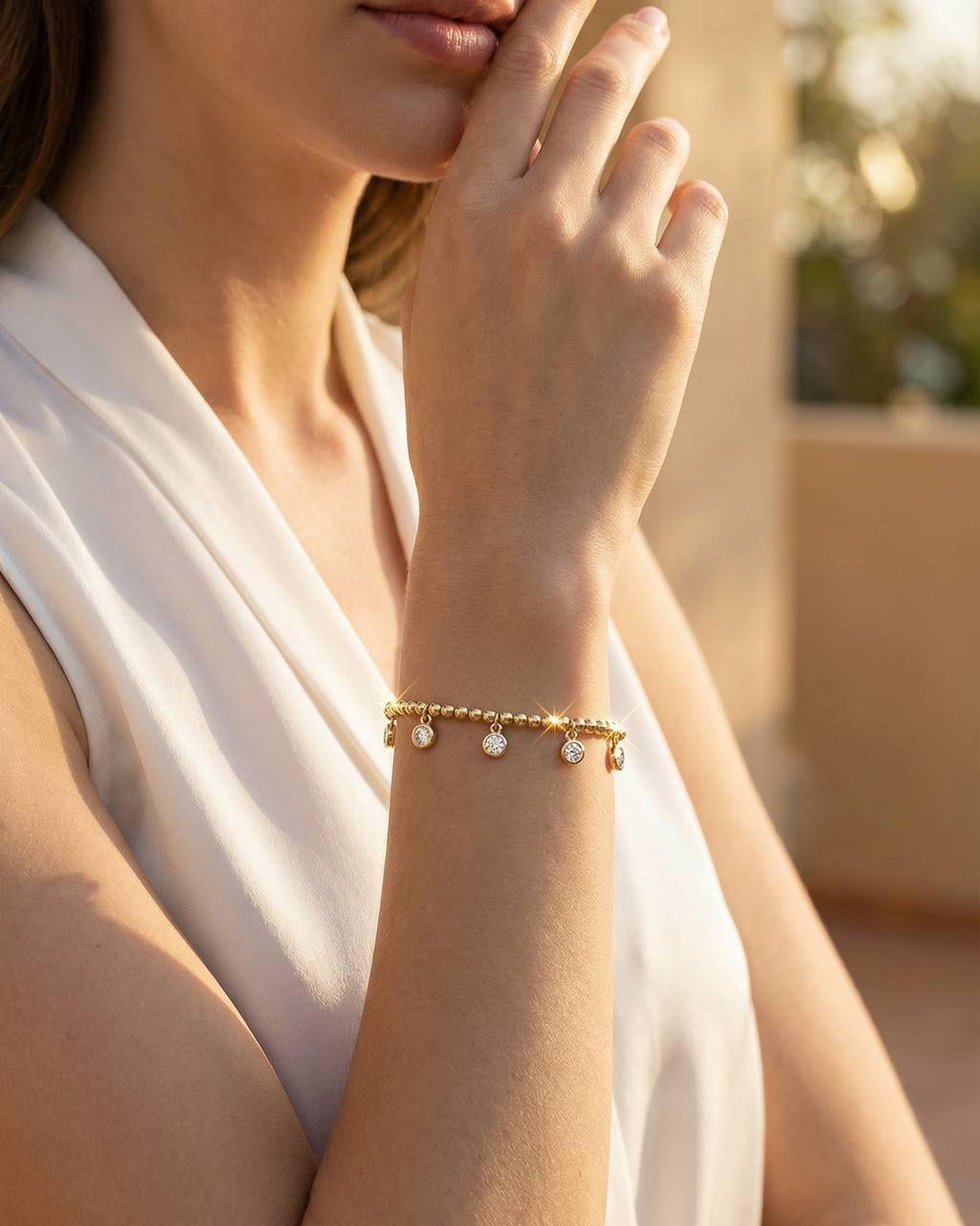 Dewdrop Moissanite Bead Bracelet