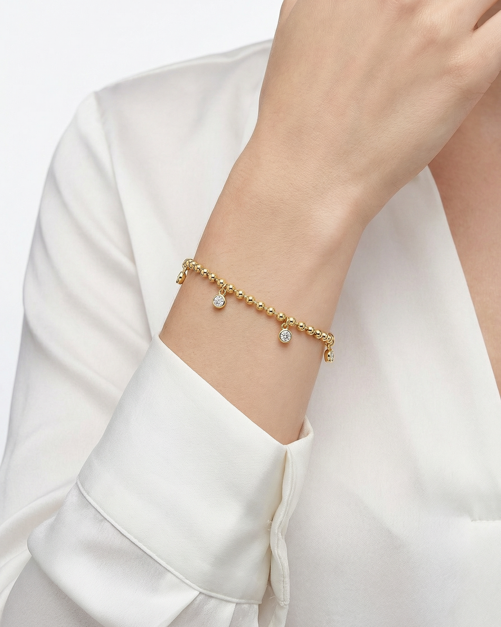 Dewdrop Moissanite Bead Bracelet