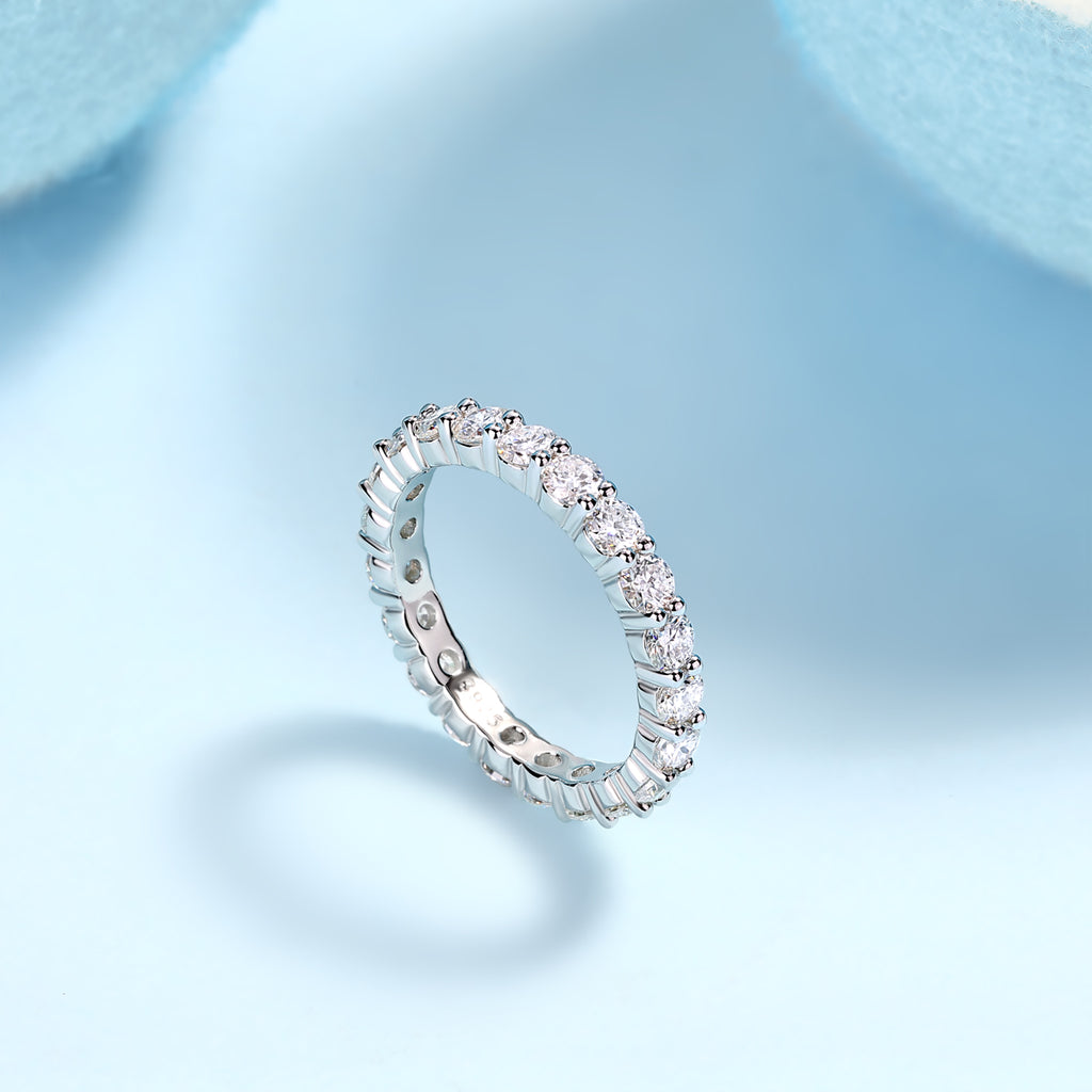 Radiant Row Moissanite Eternity Ring