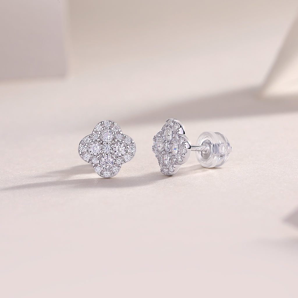 Lucky Bloom Moissanite Stud Earrings