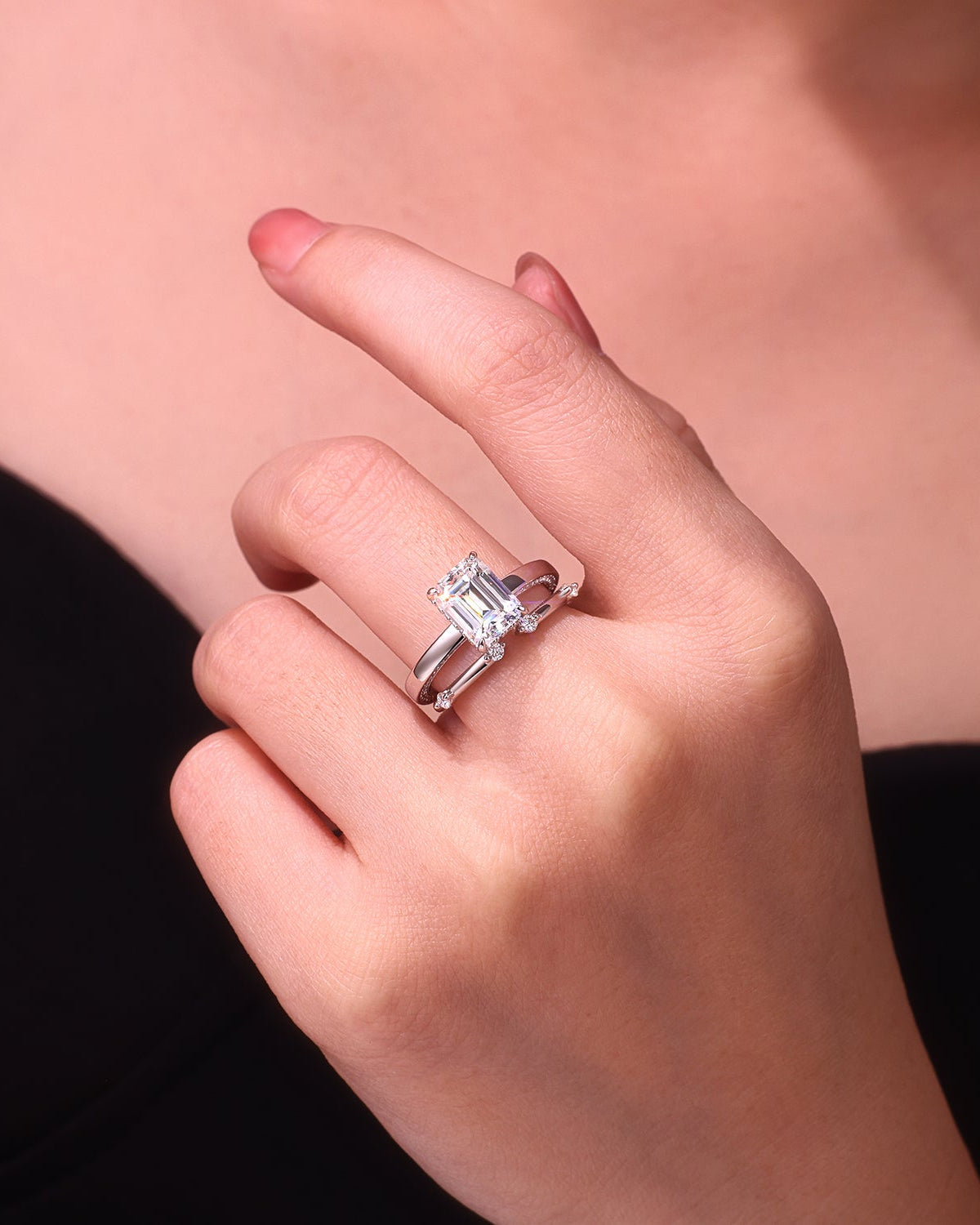 Ice Crystal Moissanite Ring Set