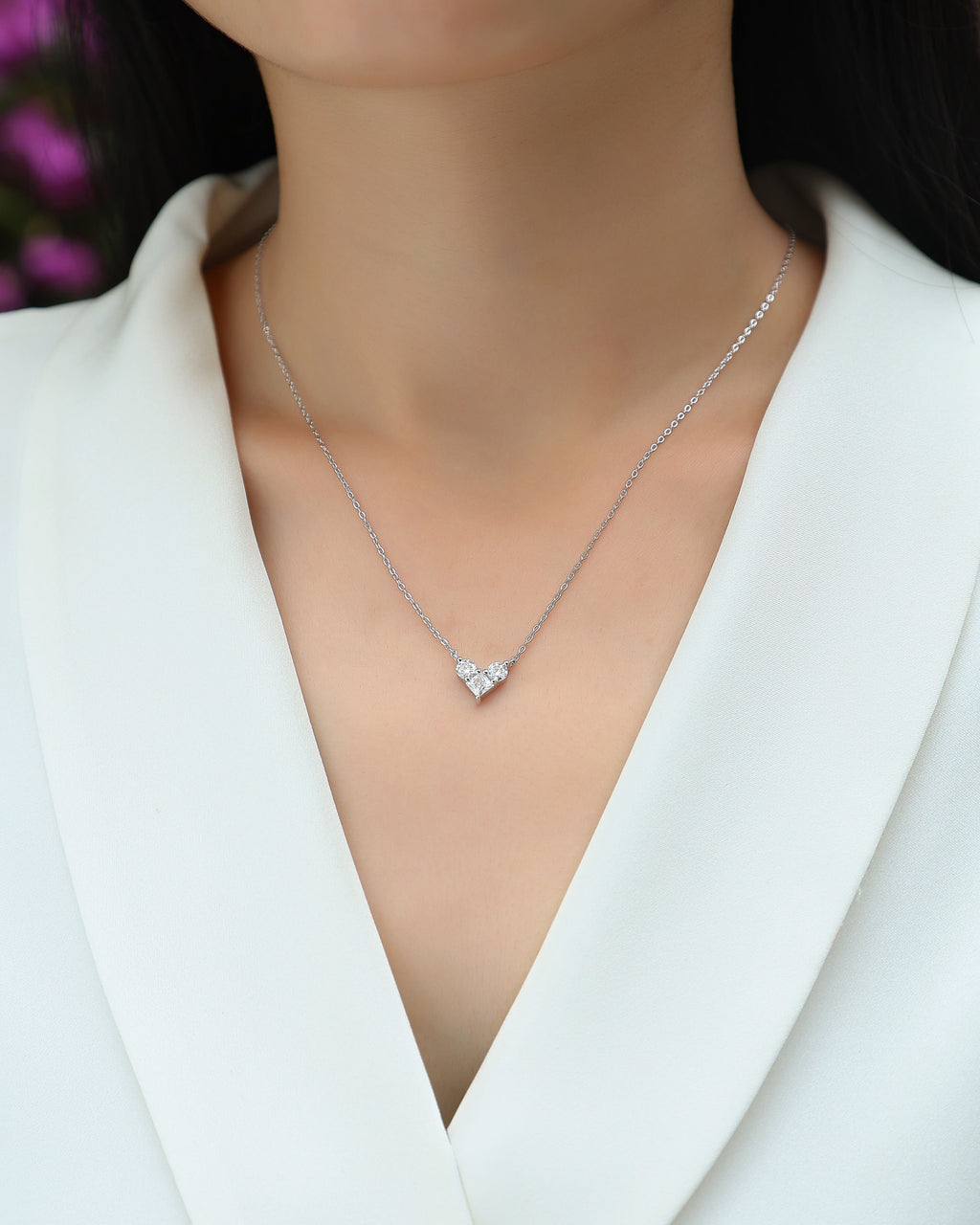 Heart Moissanite Pendant Necklace