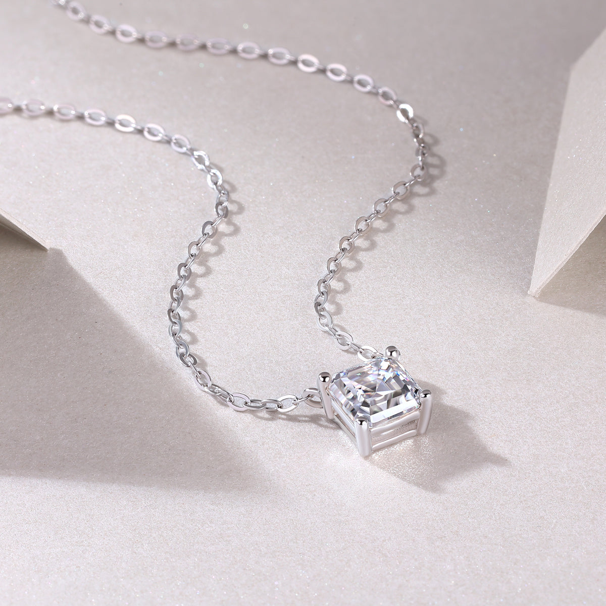 Eternal Square-Cut Moissanite Pendant Necklace