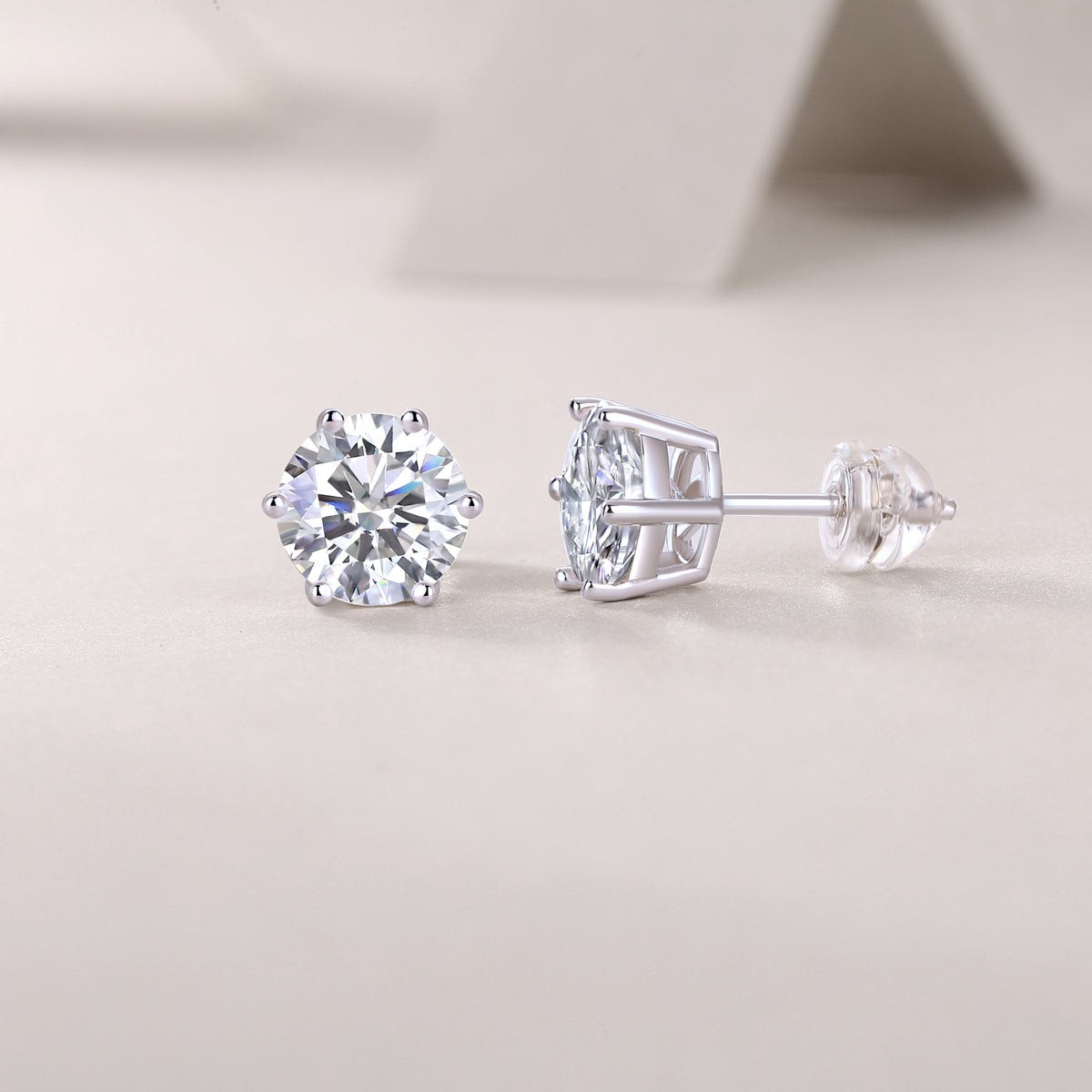 Classic Round Moissanite Stud Earrings