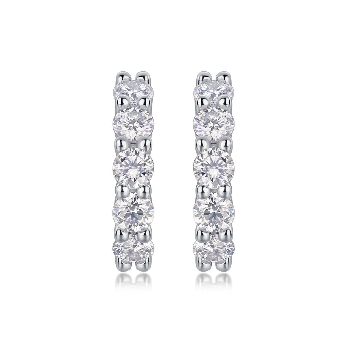 Dawn Pavé Moissanite Hoop Earrings