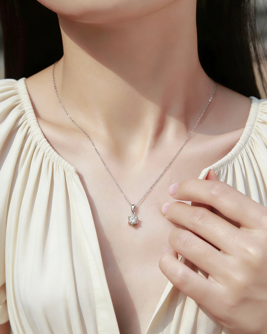 Breeze Dance™ Moissanite Solitaire Necklace