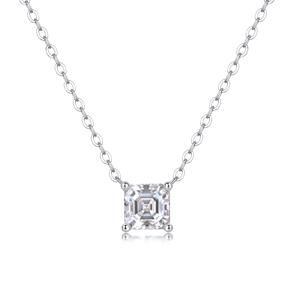 Eternal Square-Cut Moissanite Pendant Necklace