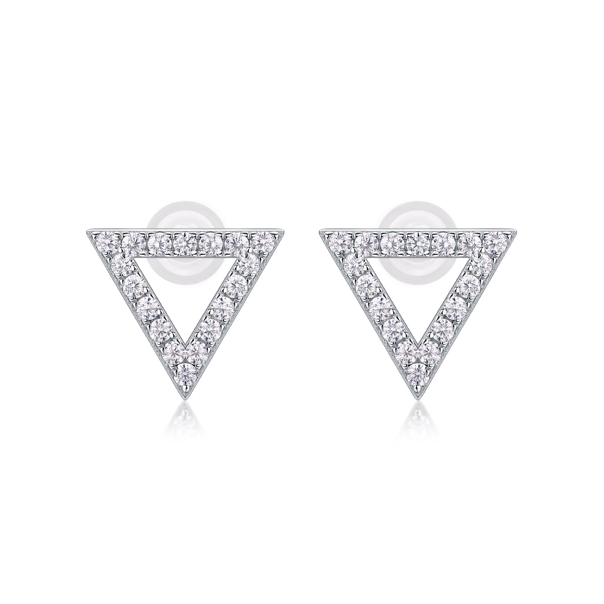 Pavé Triangle Moissanite Stud Earrings