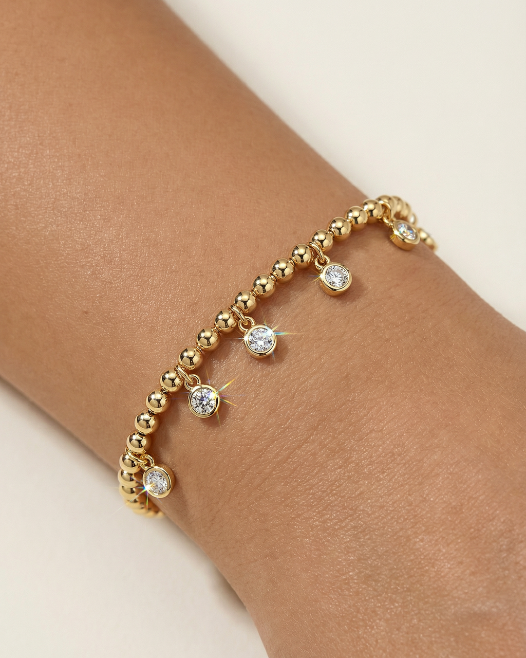 Dewdrop Moissanite Bead Bracelet