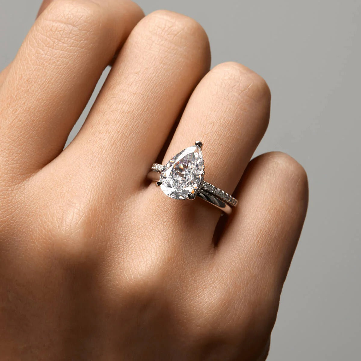 Pear Cut Moissanite Ring