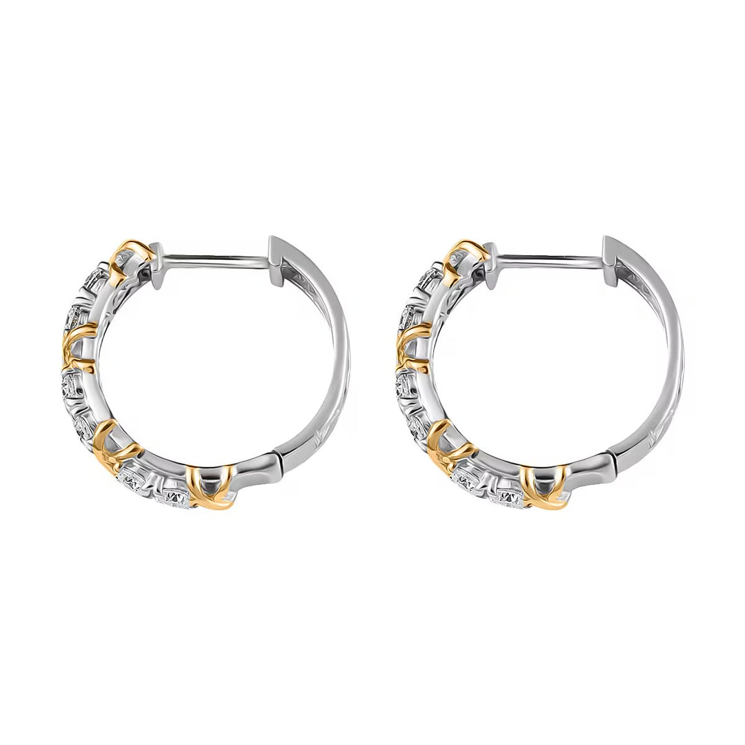 Golden Cross Sparkle Hoops