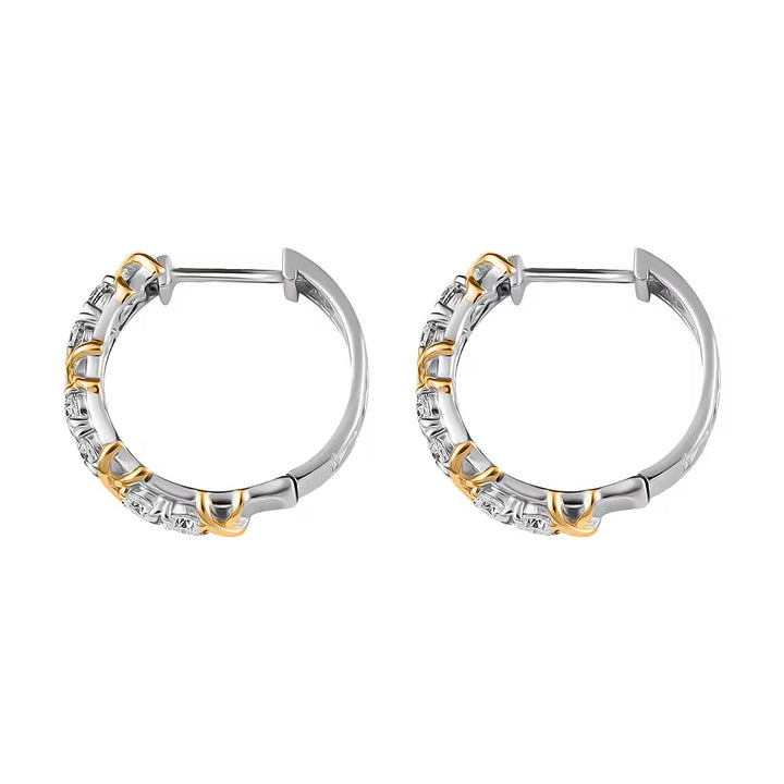 Golden Cross Sparkle Hoops