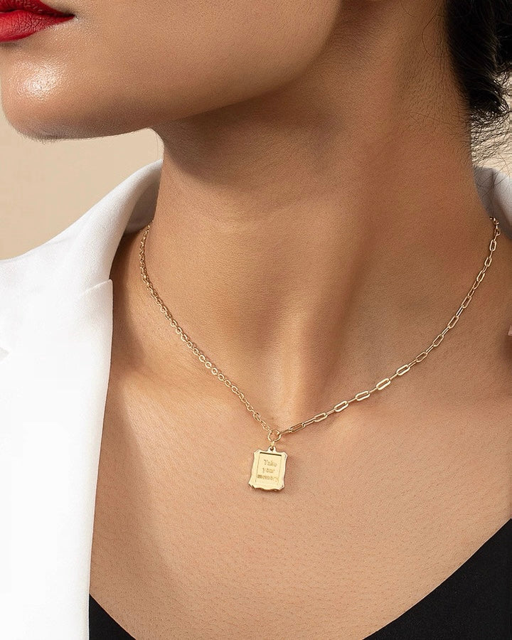 Engraved Gold Love Necklace