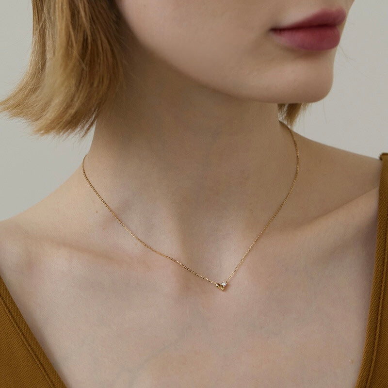 Gold Heart Diamond Pendant Necklace