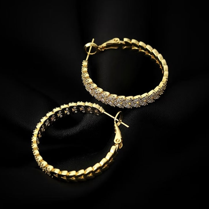Leaf Shine Hoop Earrings