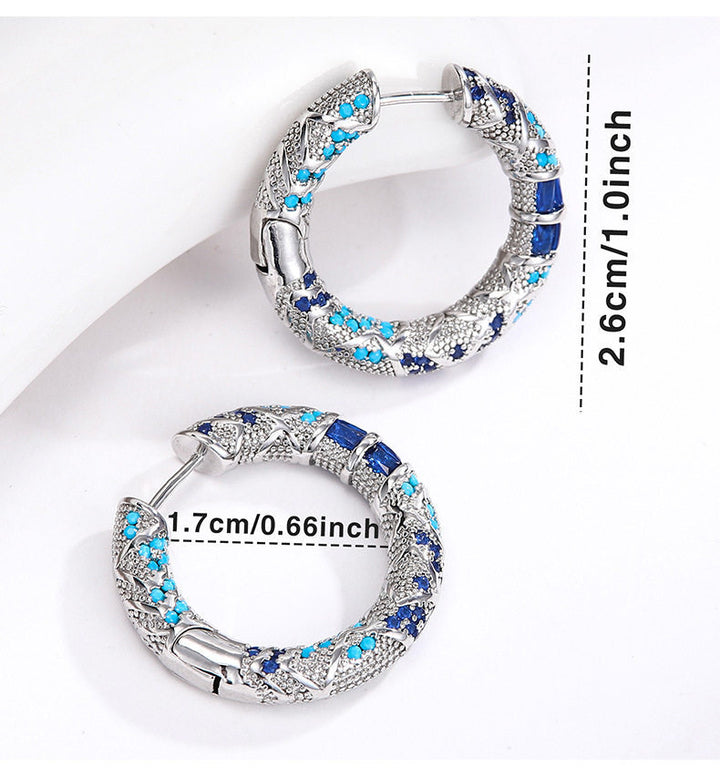 Ocean Gleam Enamel Hoop Earrings