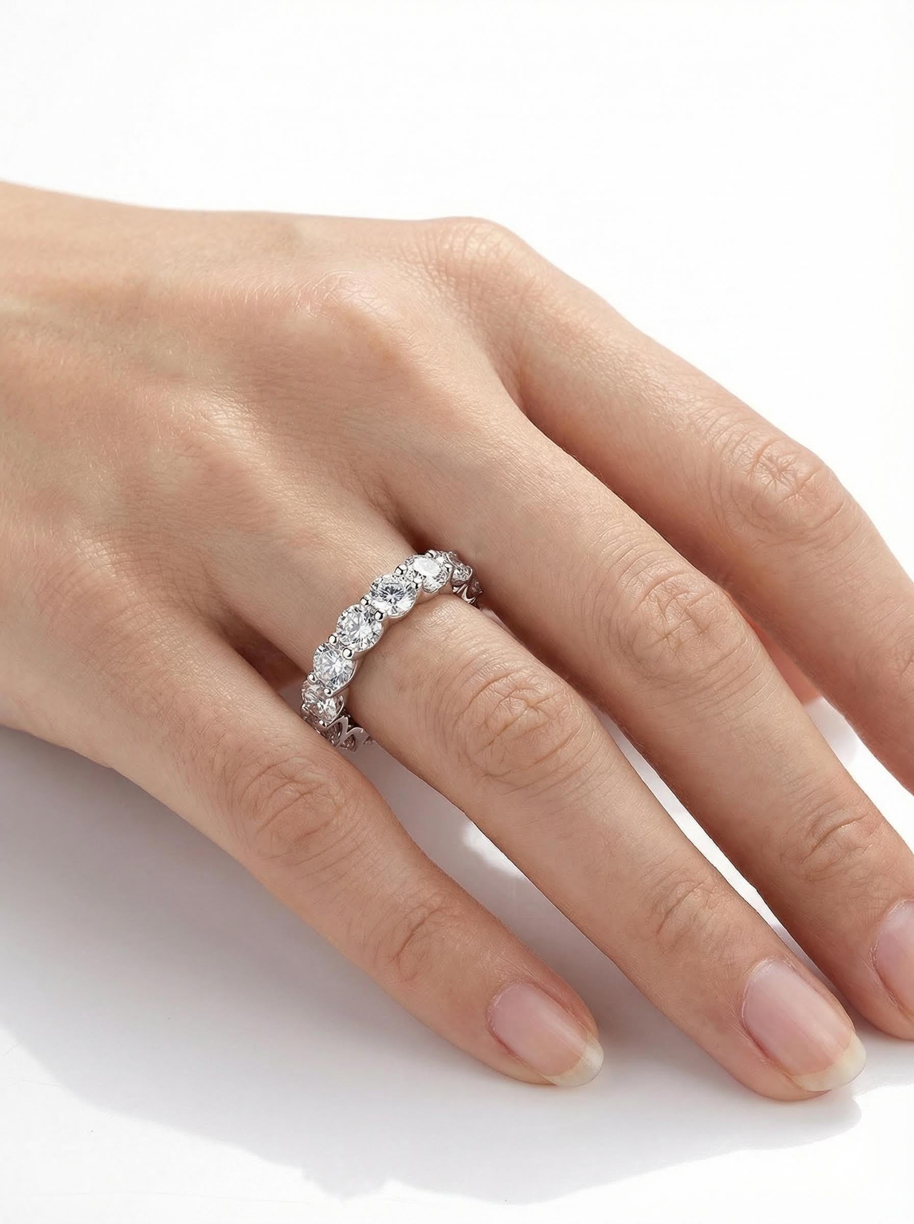 Brilliant Full Eternity Moissanite Ring