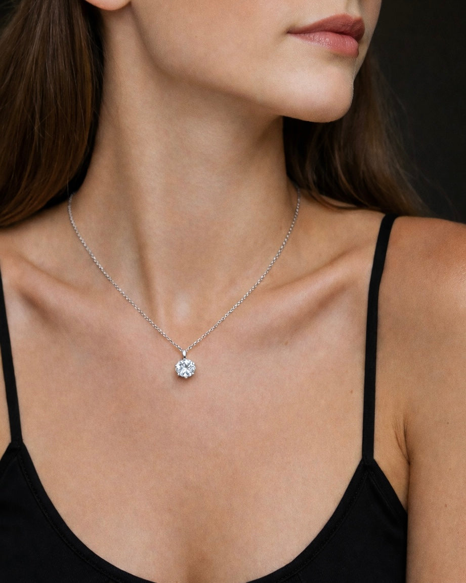 2 Carat Moissanite Solitaire Necklace