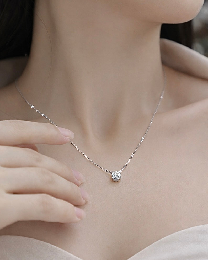 Classic Moissanite Solitaire Necklace
