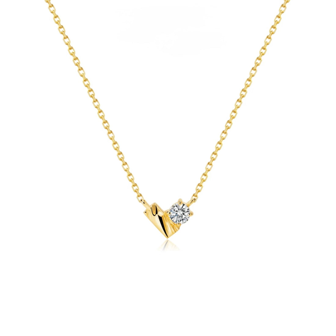 Gold Heart Diamond Pendant Necklace