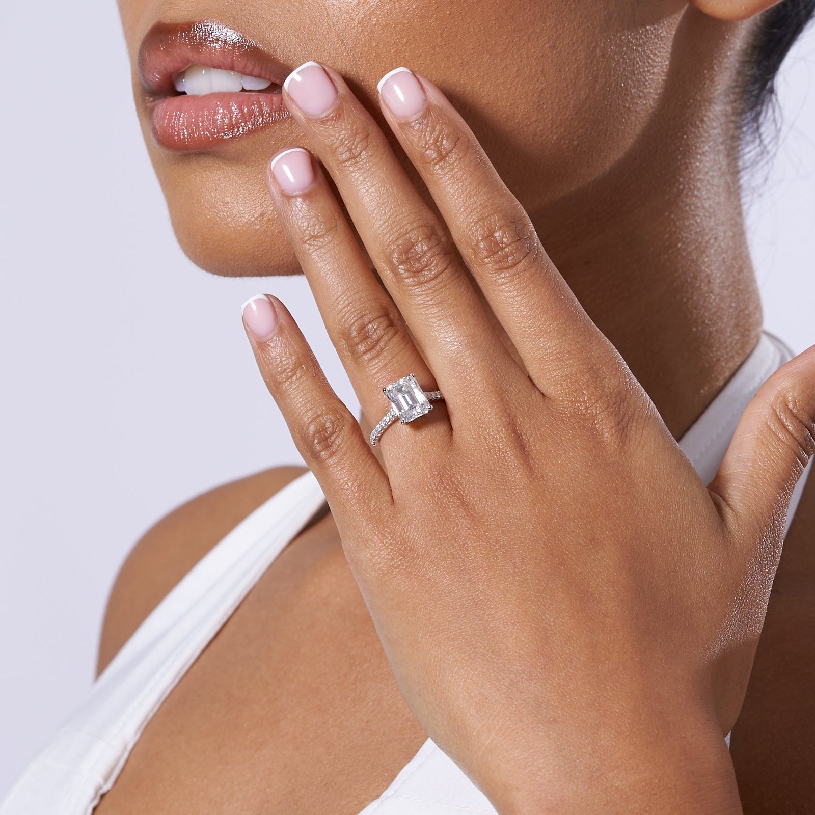 Iridescent Moissanite Ring