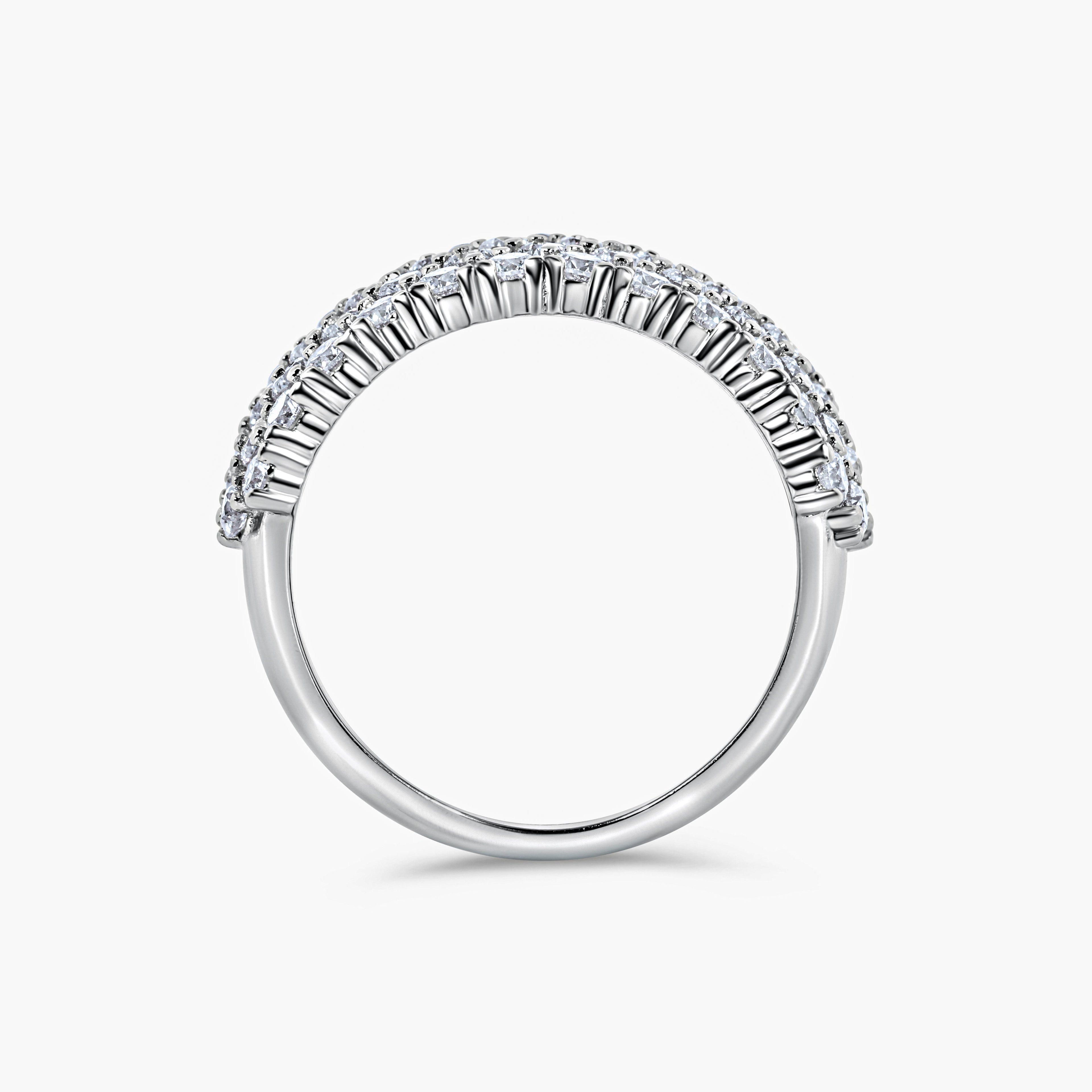 Multiple Row Pavé Moissanite Dome Ring