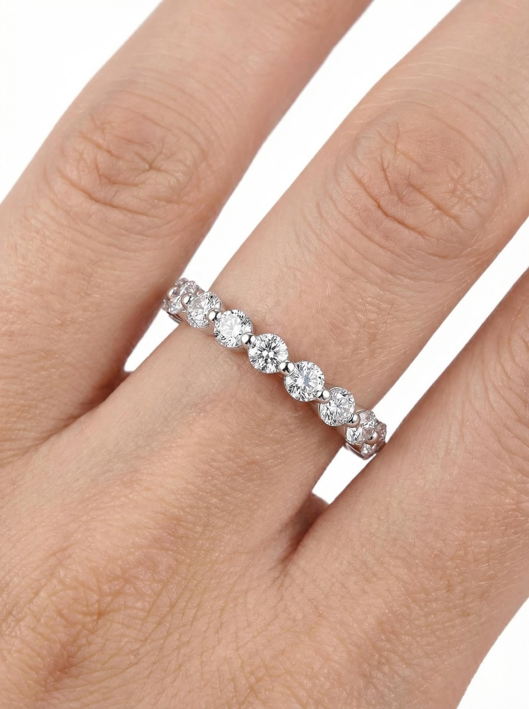 Round-Cut Moissanite Eternity Ring