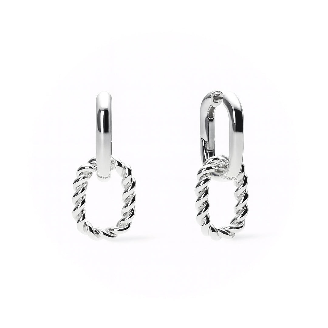 Twist Link Hoop Earrings