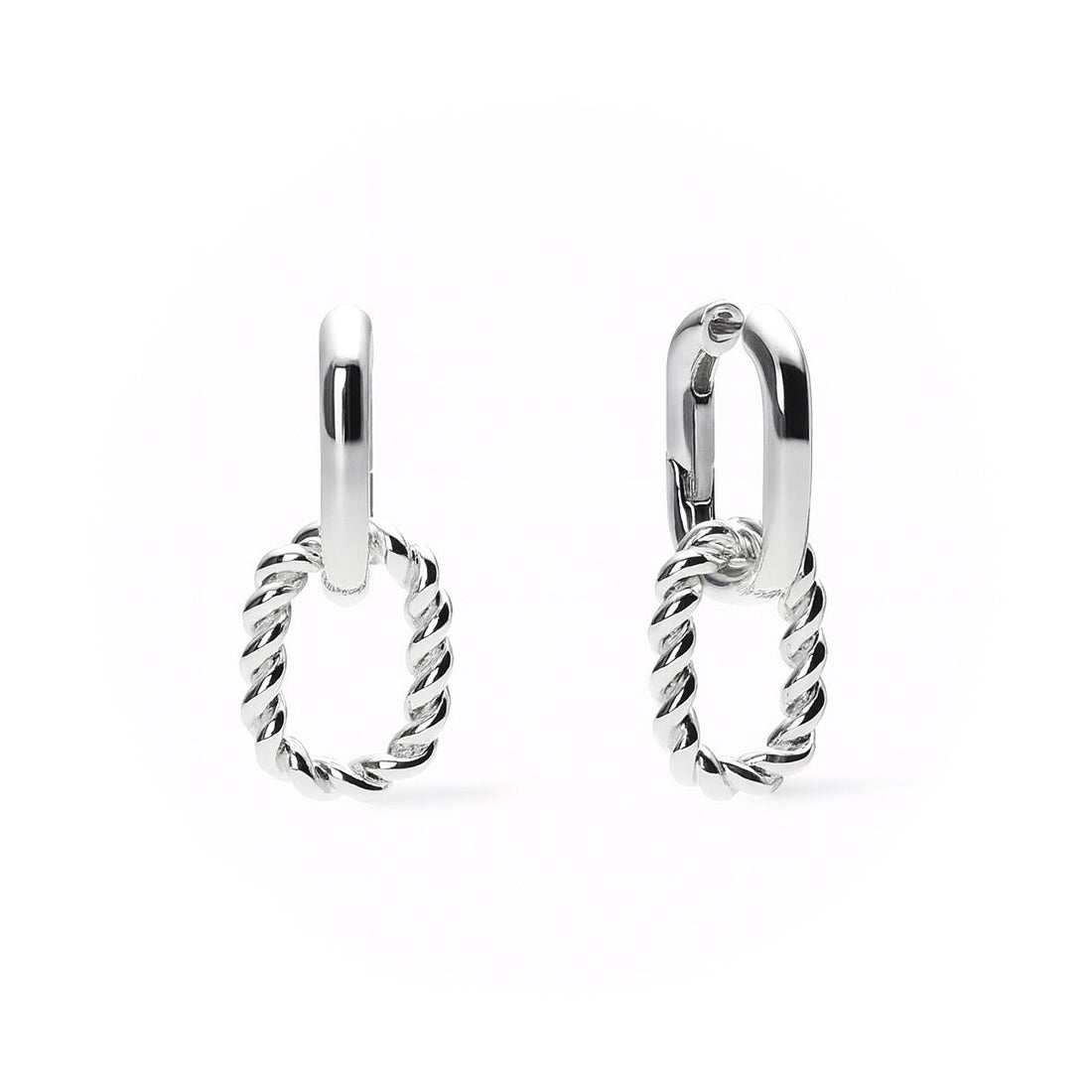 Twist Link Hoop Earrings