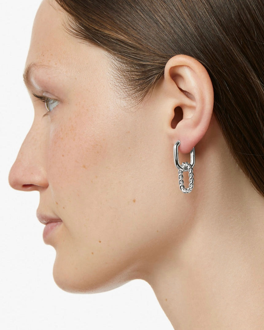 Twist Link Hoop Earrings