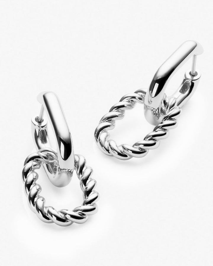 Twist Link Hoop Earrings
