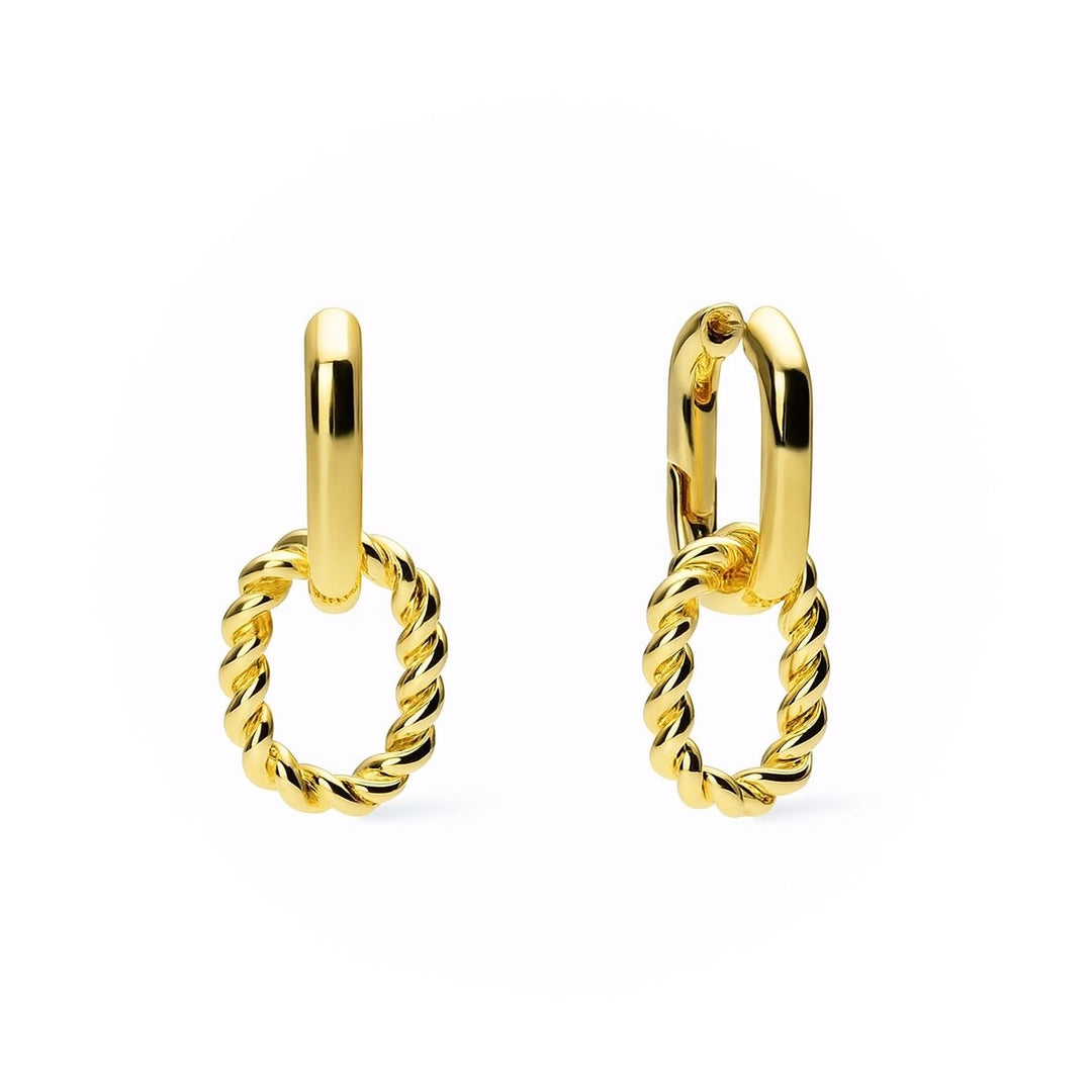 Twist Link Hoop Earrings
