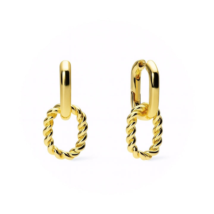 Twist Link Hoop Earrings