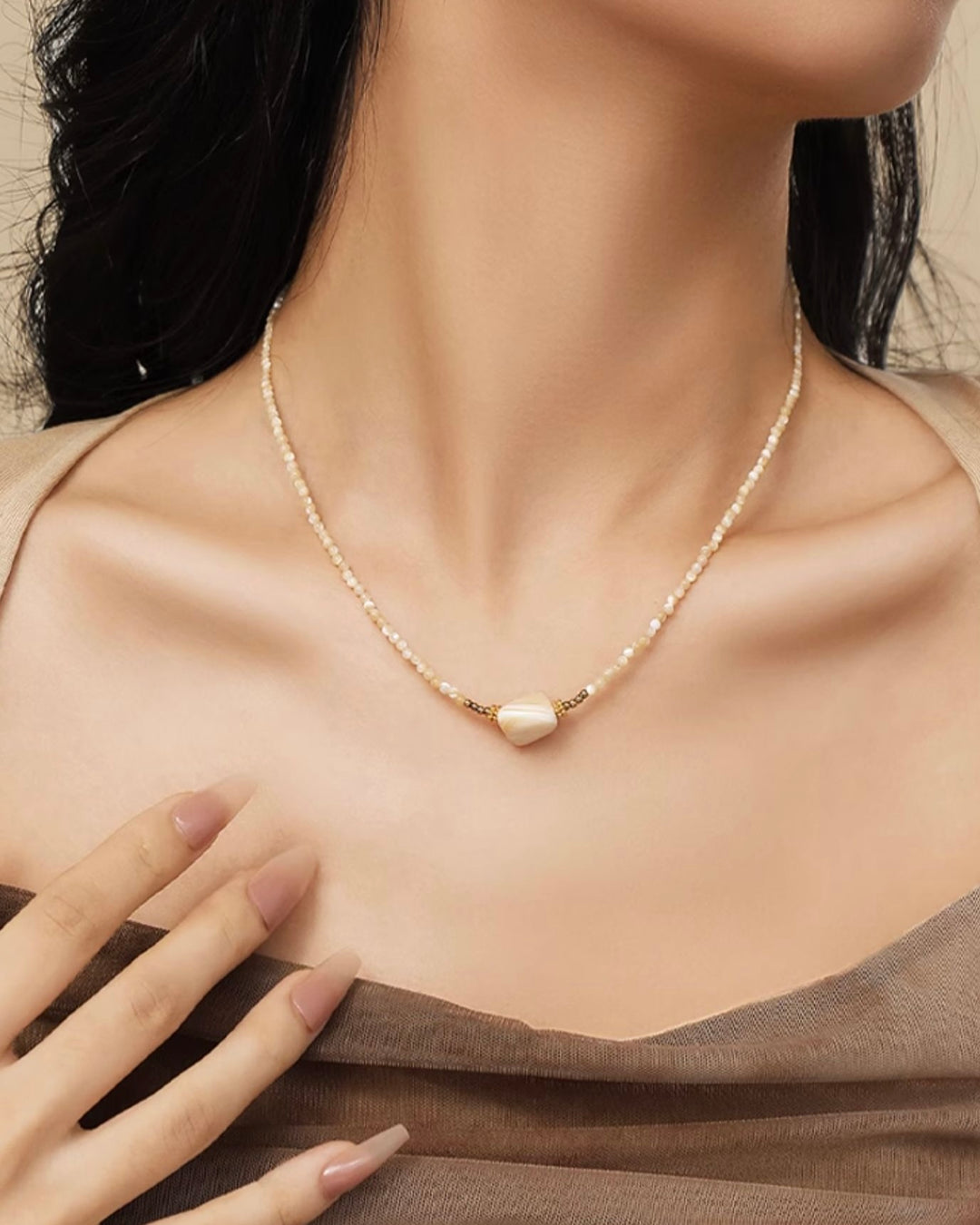 Natural Stone Beaded Necklace Set