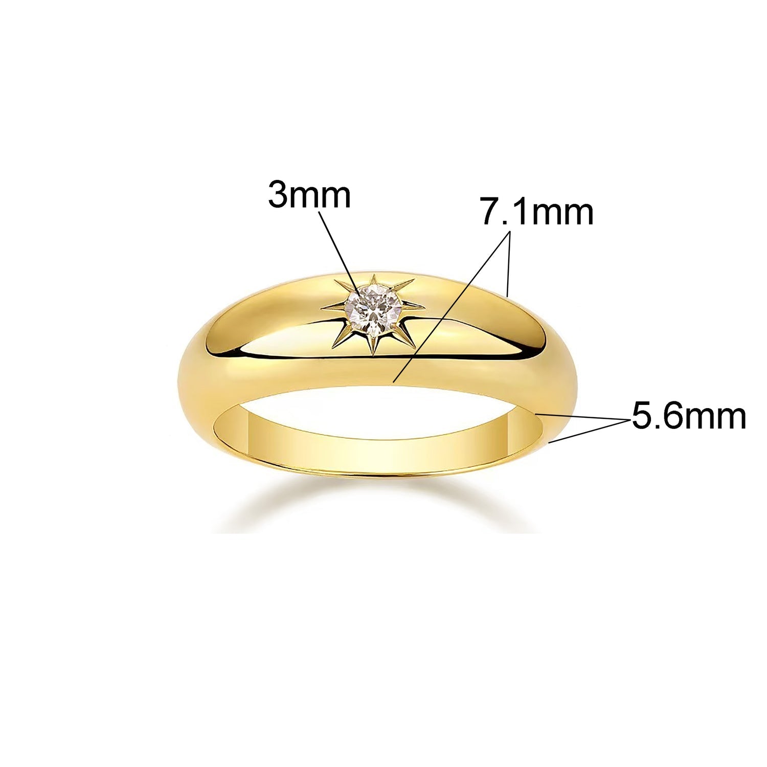 Star-Set Moissanite Dome Ring
