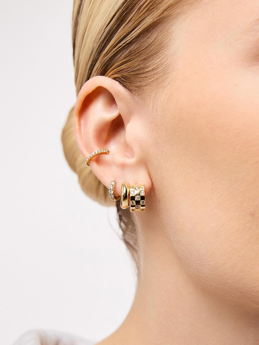 Luxe Checker Hoop Earrings