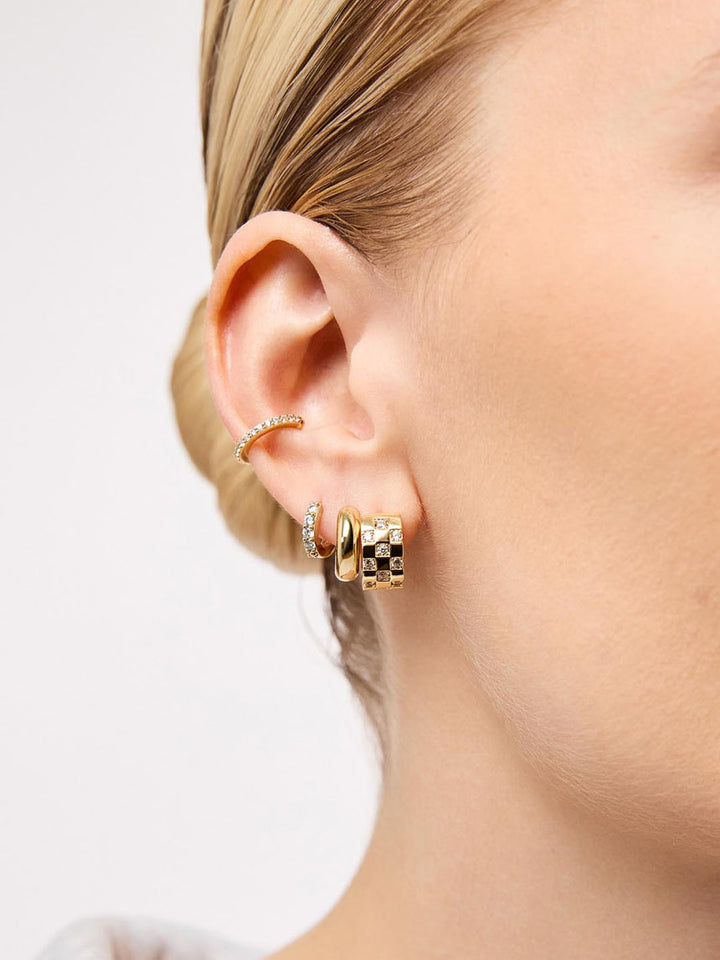 Luxe Checker Hoop Earrings