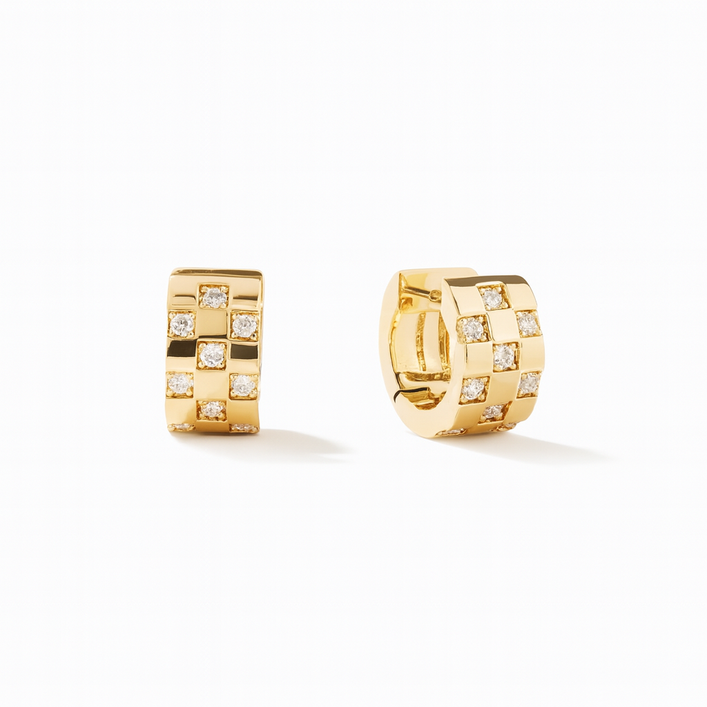 Luxe Checker Hoop Earrings