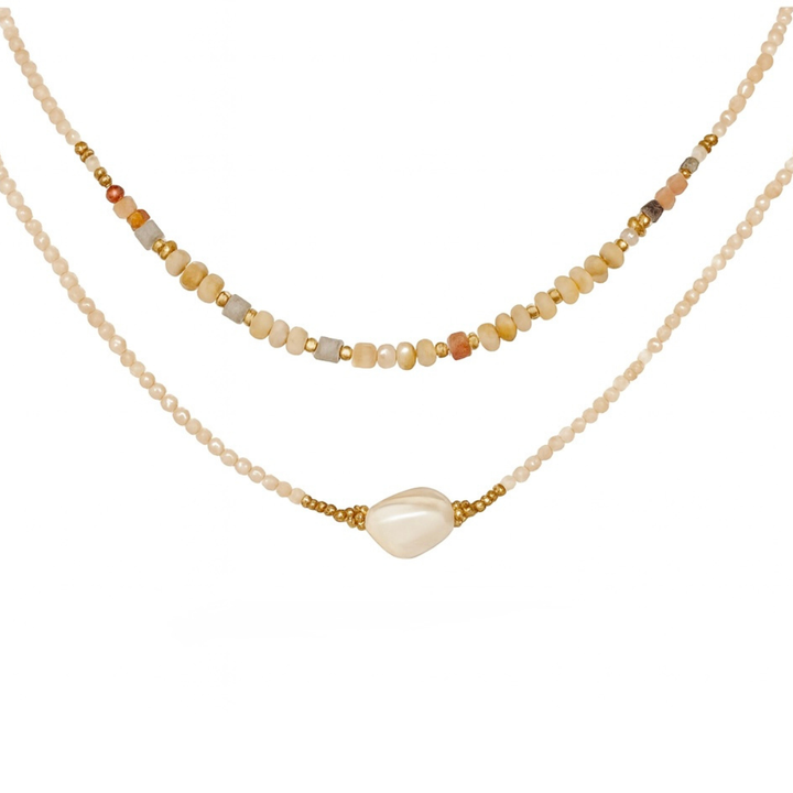 Natural Stone Beaded Necklace Set