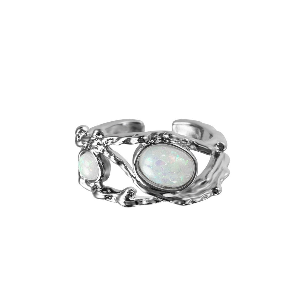 White Opal Gems Ring