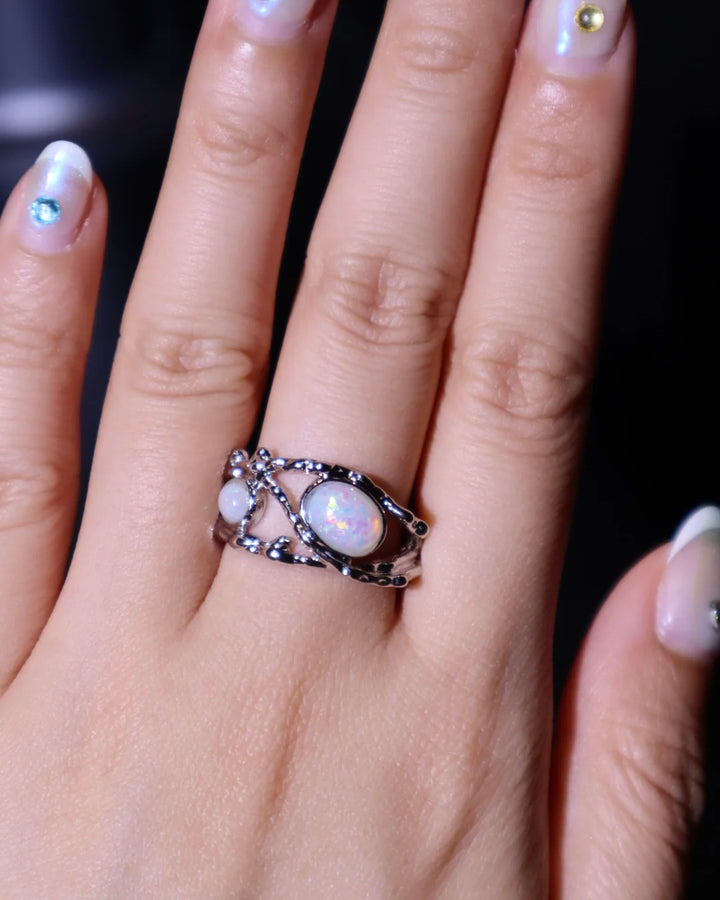 White Opal Gems Ring