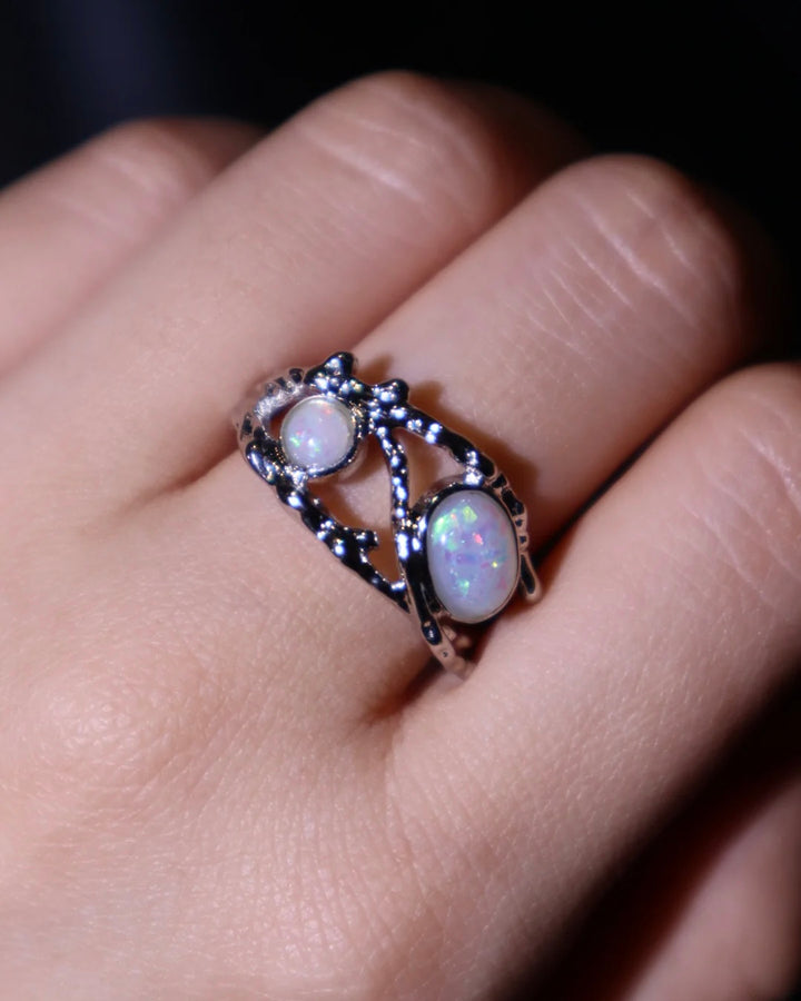 White Opal Gems Ring