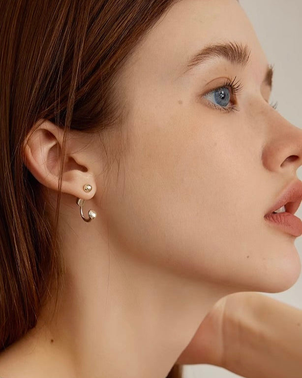 Modern Gold and Silver Echo Earrings
