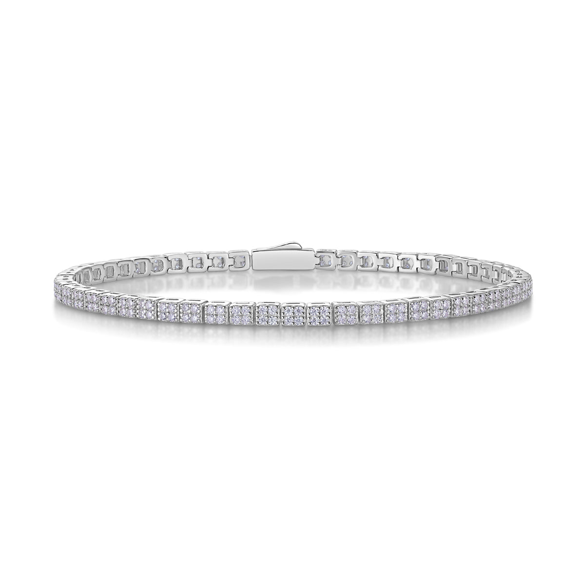Piano Poet Square-Cut Moissanite Tennis Bracelet